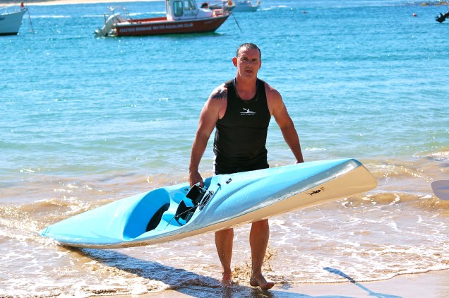 Baz - The Landy (hiding the budgie smugglers!)