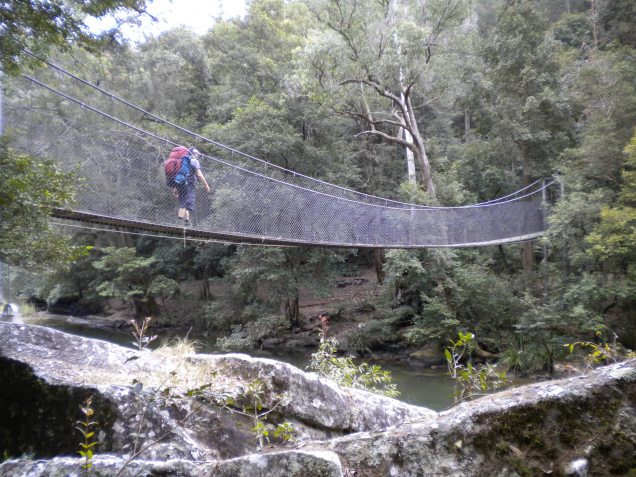 Ray crossing a foot bridge