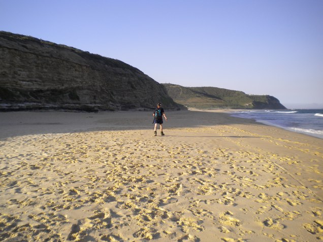 On the beach - almost at the finish