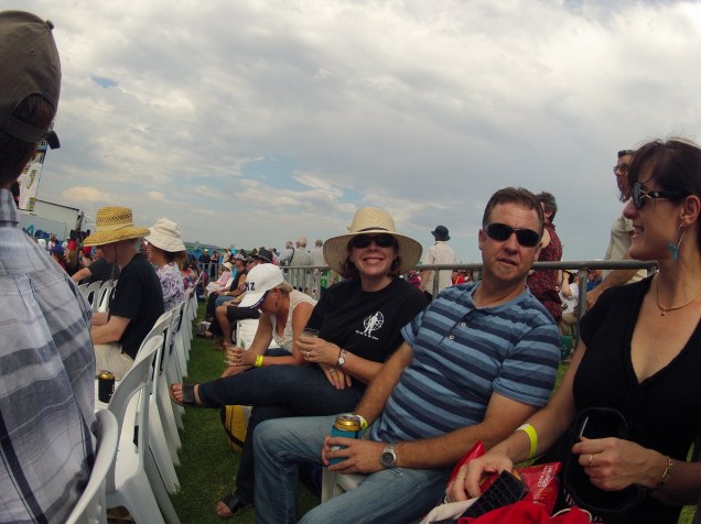 Fiona in Devo tee and floppy hat