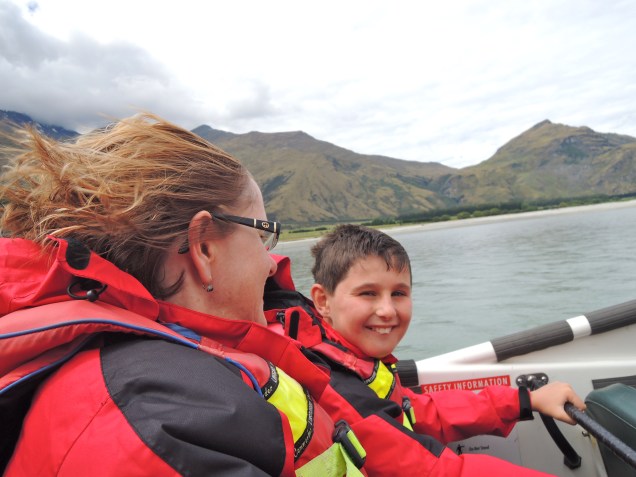 Jet-boating with Janet & TomO, New Zealand