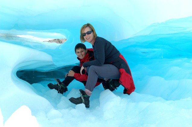Janet and TomO on Fox Glacier, New Zealand